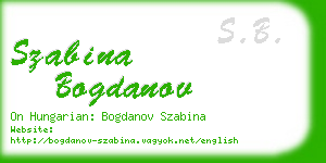 szabina bogdanov business card